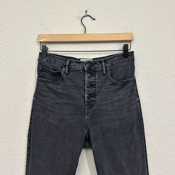 EVERLANE The High Rise Skinny Jeans Button-Fly in Washed Black - Picture 2 of 14